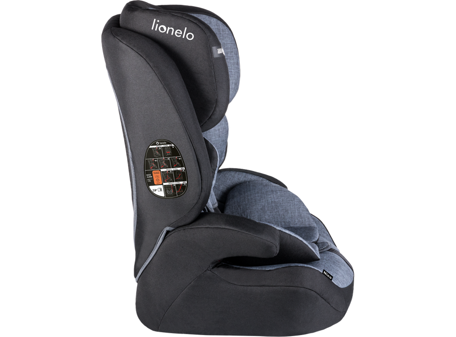 LIONELO Autosedačka Nico 9-36 kg Black