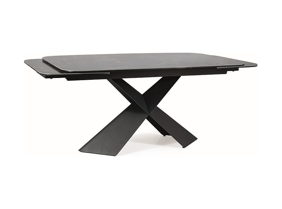 Rozkládací jídelní stůl AURELIA II 160x90 - keramika Versace Black/černý mat