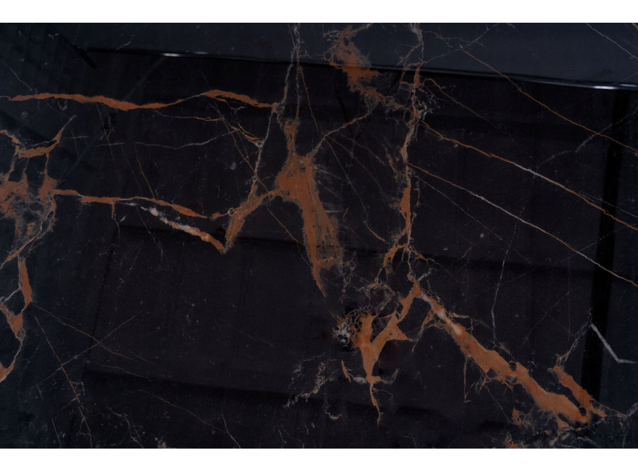 Rozkládací jídelní stůl AURELIA II 160x90 - keramika Versace Black/černý mat