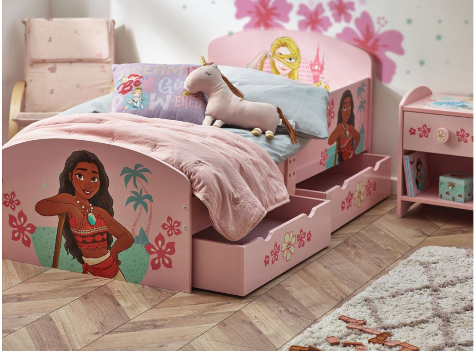 Dětská postel se šuplíky Disney princezny - 140x70 cm