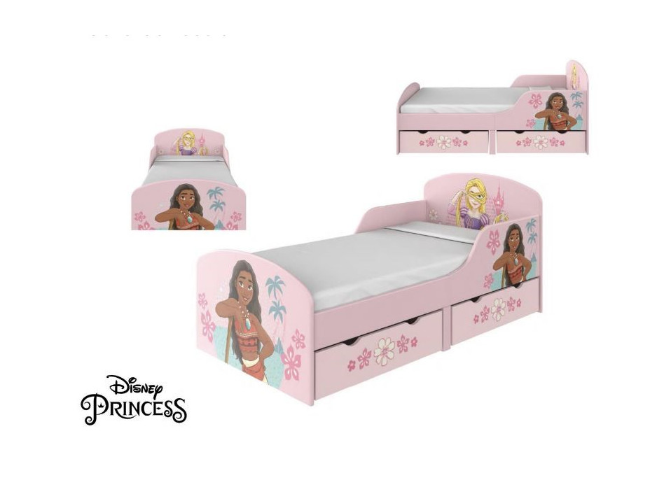 Dětská postel se šuplíky Disney princezny - 140x70 cm