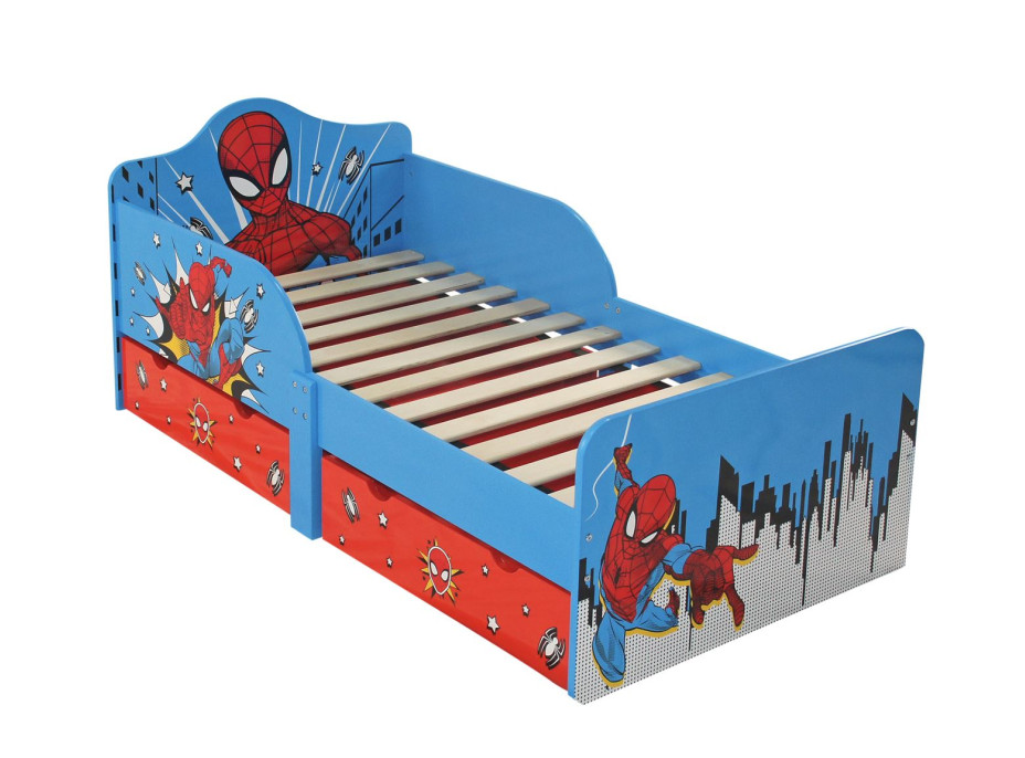 Dětská postel se šuplíky Spiderman - 140x70 cm