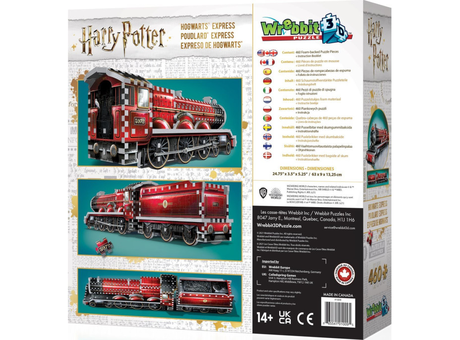 WREBBIT 3D puzzle Harry Potter: Bradavický expres 460 dílků