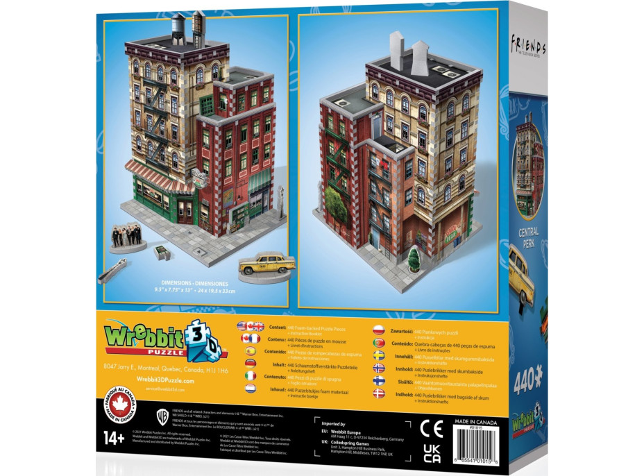 WREBBIT 3D puzzle Přátelé: Central Perk 440 dílků