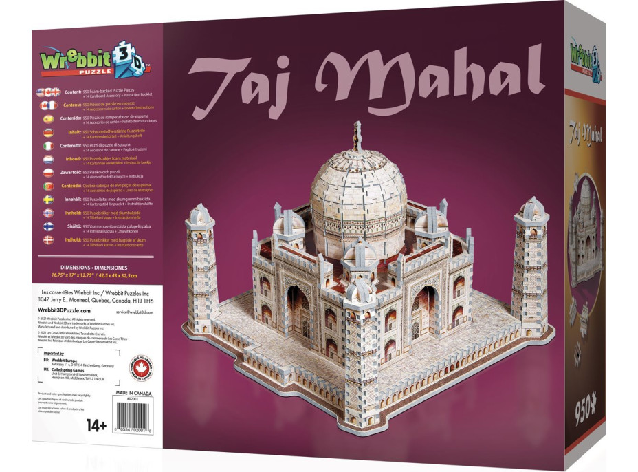 WREBBIT 3D puzzle Taj Mahal 950 dílků