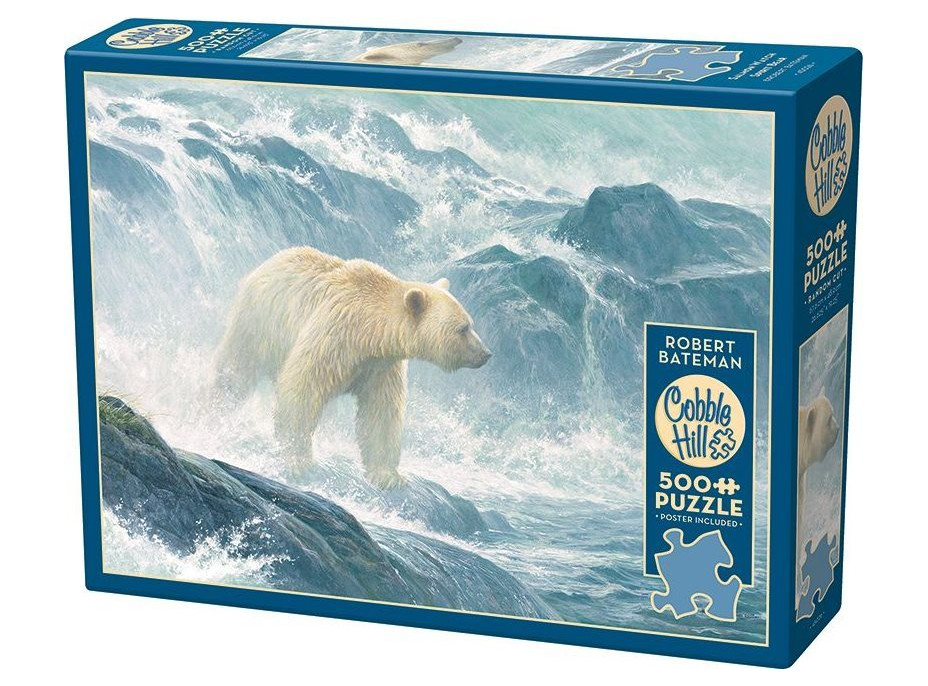 COBBLE HILL Puzzle Číhání na lososy - Lední medvěd 500 dílků