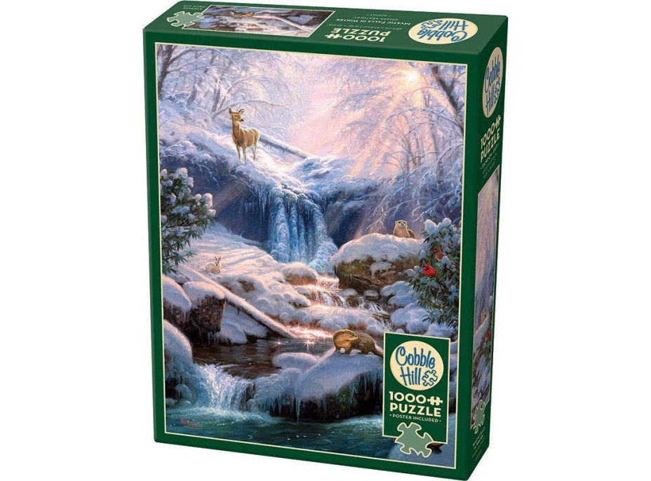 COBBLE HILL Puzzle Tajemné vodopády v zimě 1000 dílků