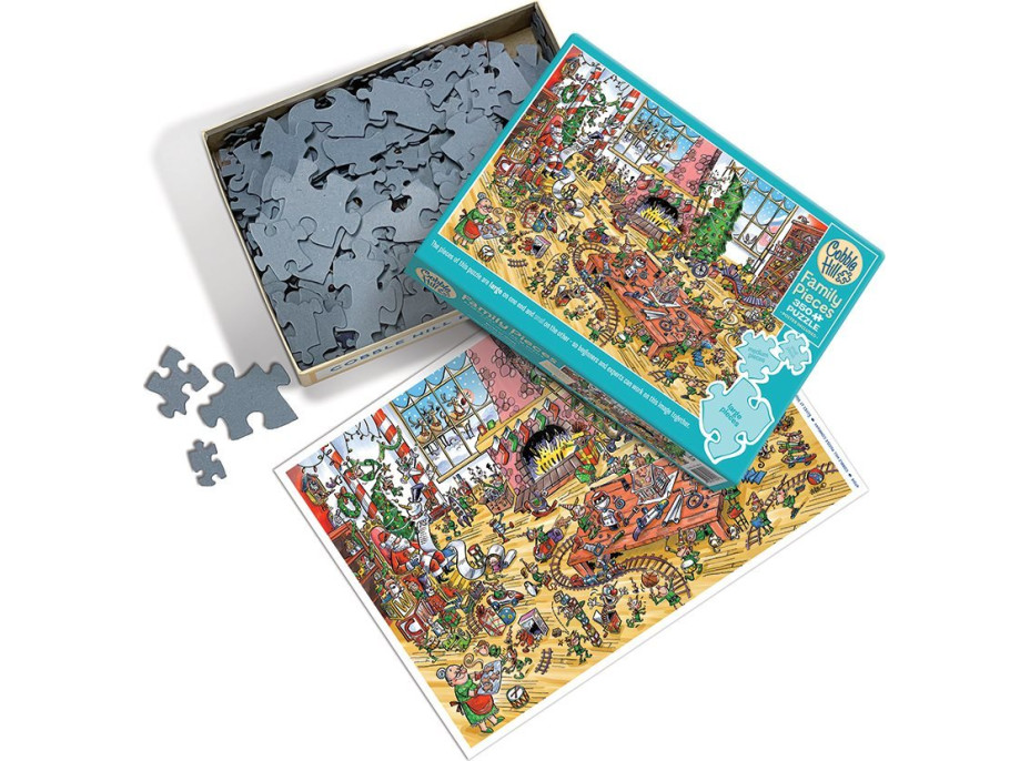 COBBLE HILL Rodinné puzzle Pracující skřítkové 350 dílků