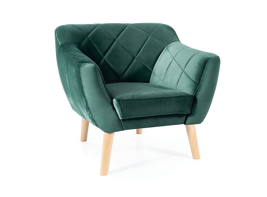 Křeslo KAIRO - čalouněné - zelené/buk