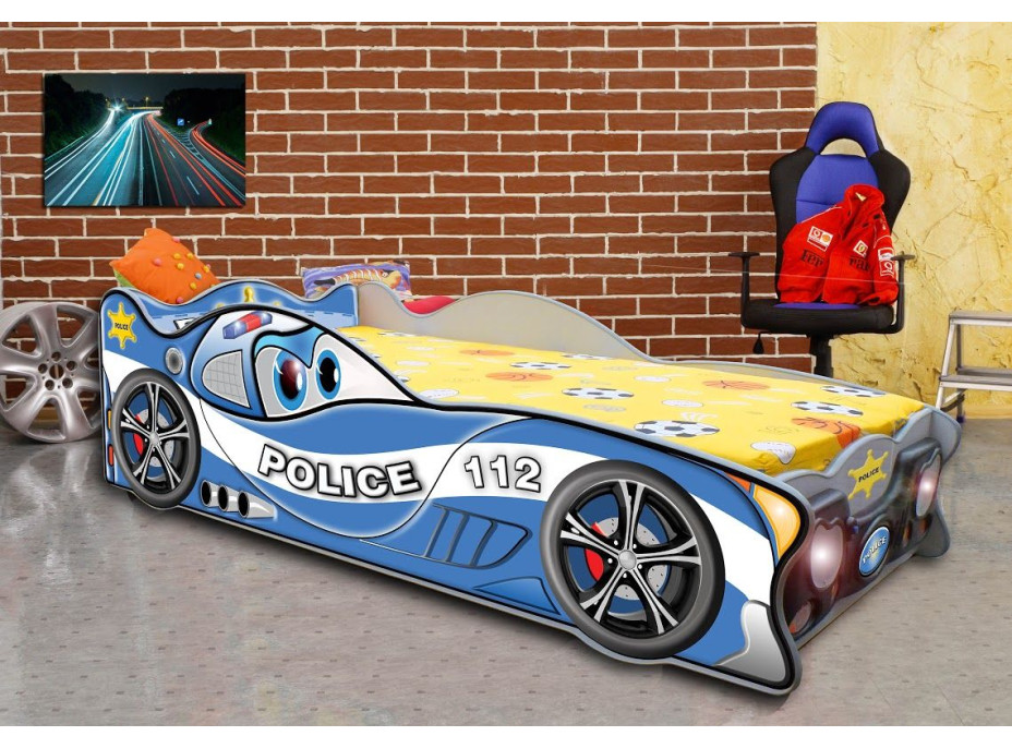 Dětská autopostel CARS POLICIE 160x80 cm