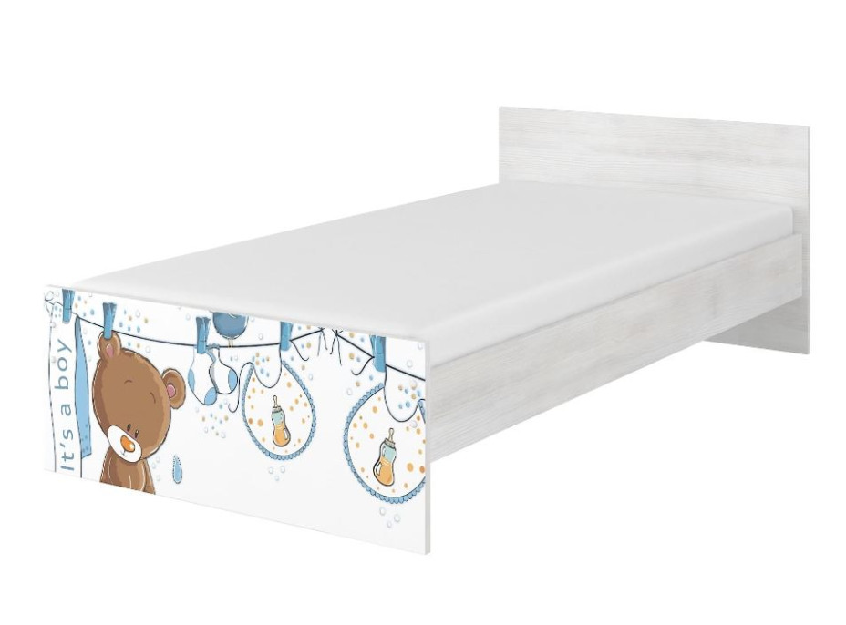 Dětská postel MAX - 200x90 cm - VYPRANÝ MEDVÍDEK - norská borovice