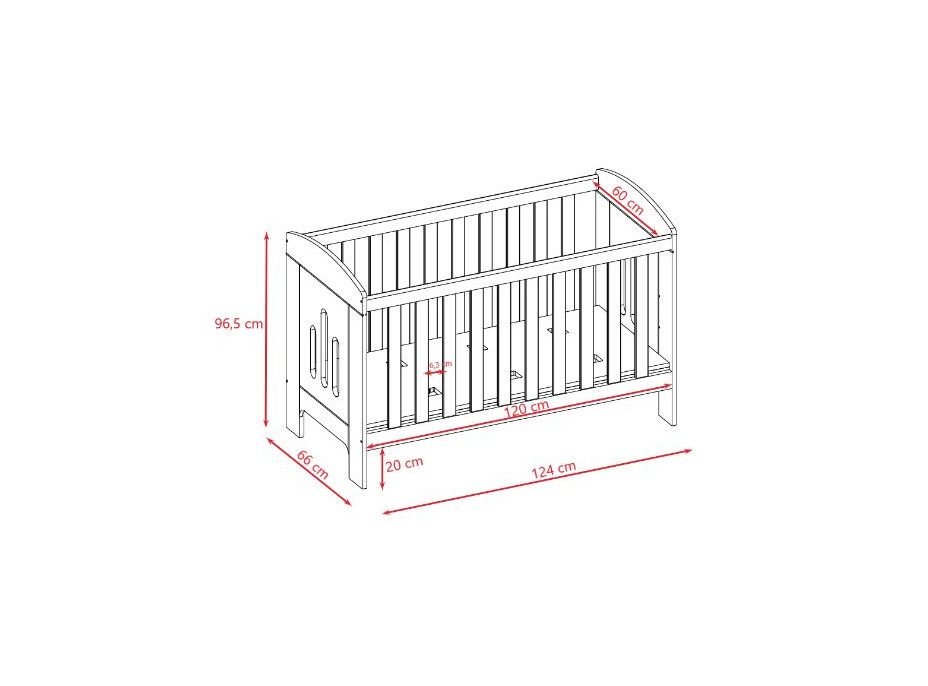 Dětská postýlka CLASSIC 2 - bílá