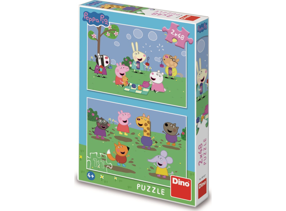 DINO Puzzle Prasátko Peppa a kamarádi 2x48 dílků