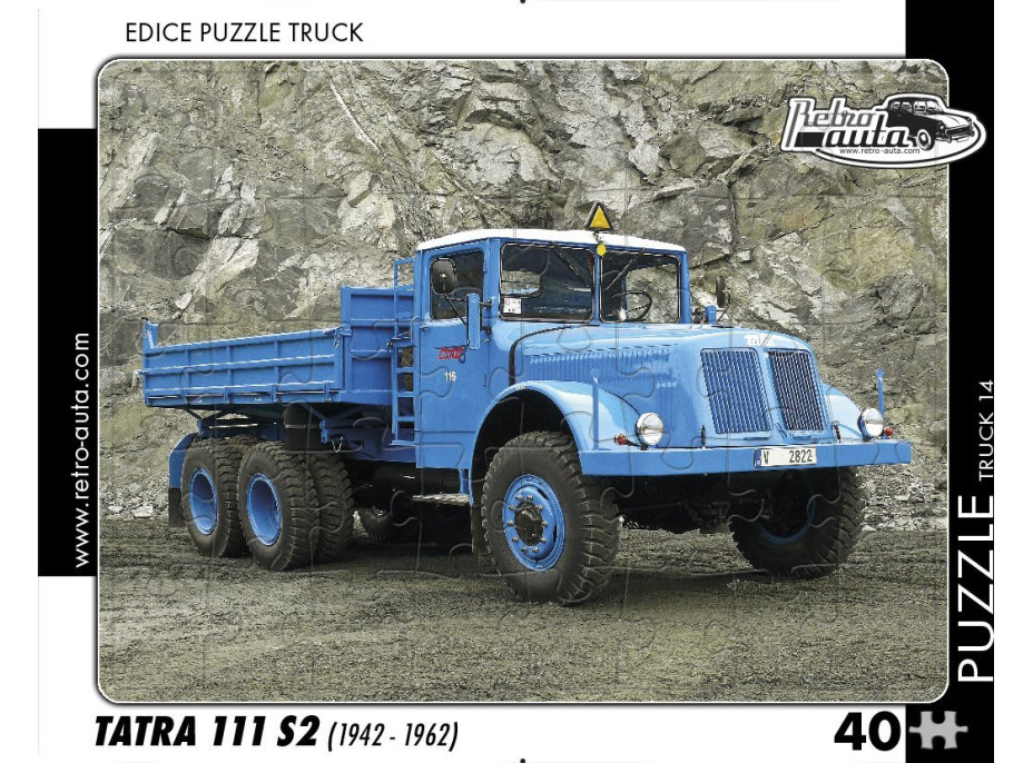 RETRO-AUTA Puzzle TRUCK č.14 Tatra 111 S2 (1942-1962) 40 dílků