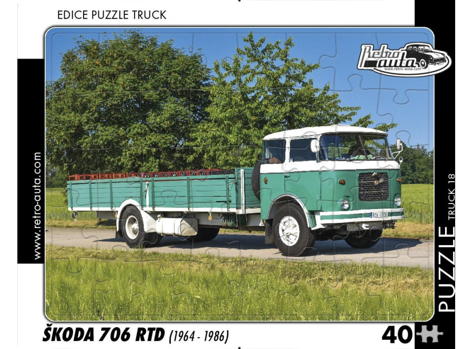 RETRO-AUTA Puzzle TRUCK č.18 Škoda 706 RTD (1964-1986) 40 dílků