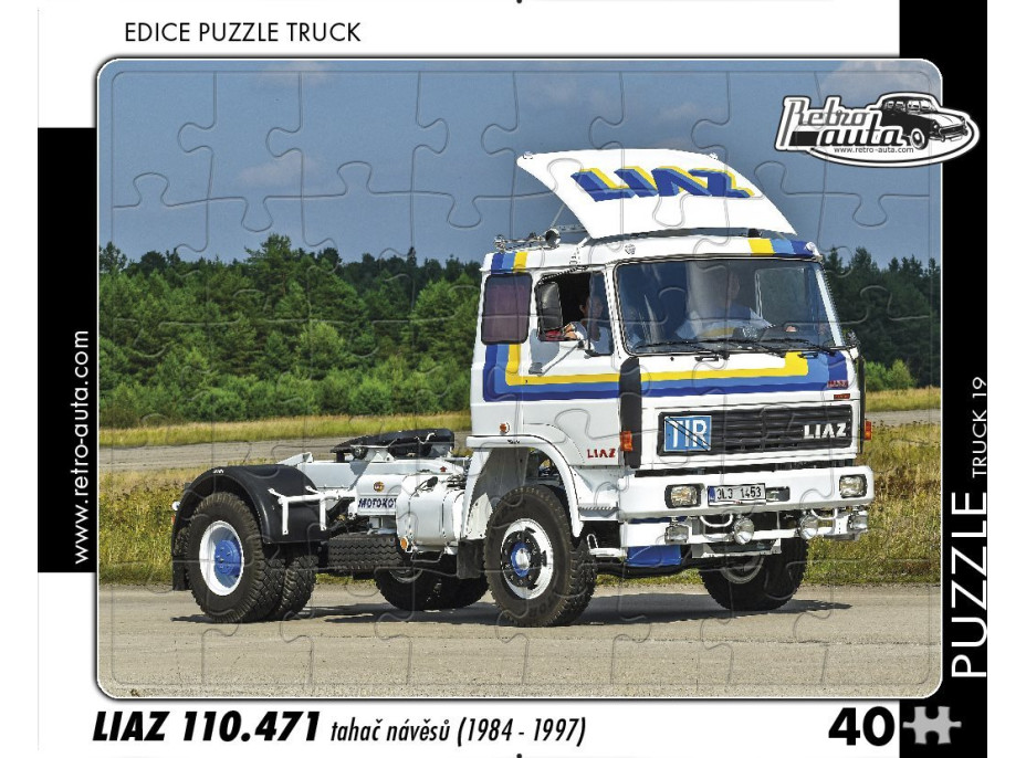 RETRO-AUTA Puzzle TRUCK č.19 Liaz 110.471 tahač návěsů (1984-1997) 40 dílků