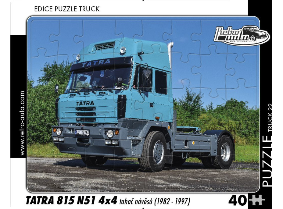 RETRO-AUTA Puzzle TRUCK č.22 Tatra 815 N51 4x4 tahač návěsů (1982-1997) 40 dílků