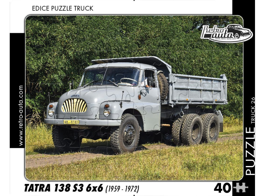 RETRO-AUTA Puzzle TRUCK č.26 Tatra 138 S3 6x6 (1959-1972) 40 dílků