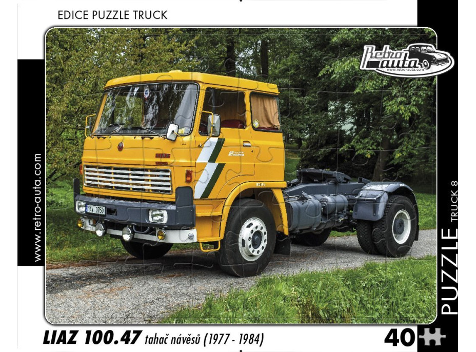 RETRO-AUTA Puzzle TRUCK č.8 Liaz 100.47 tahač návěsů (1977-1984) 40 dílků