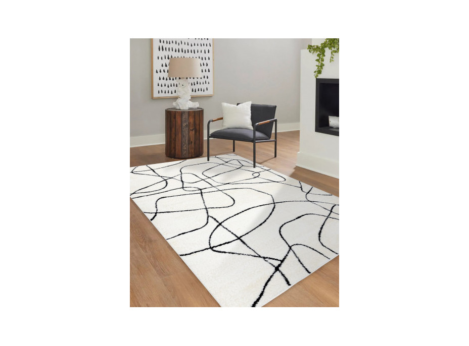 Kusový koberec Mode 8522 abstract cream/black