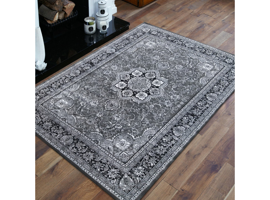 Kusový koberec NOBLE ornament - šedý