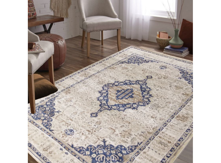 Kusový koberec MYLES PRY 55A-AM - béžový/modrý