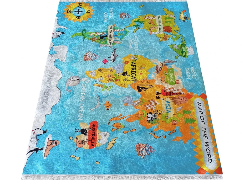 Dětský koberec Mapa světa