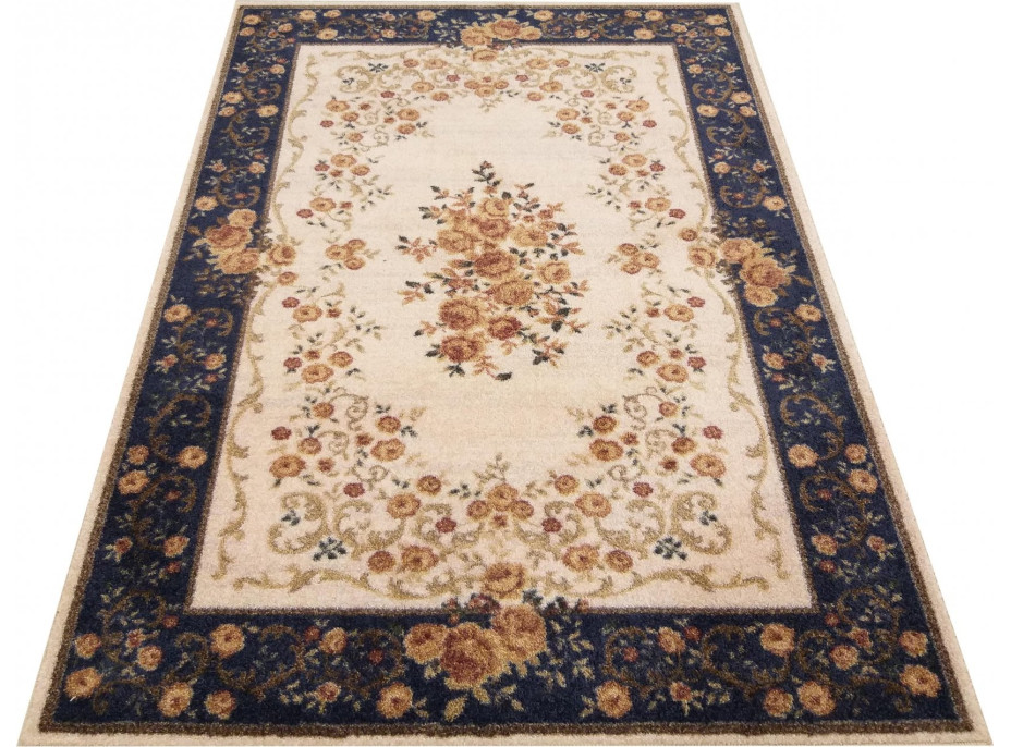 Kusový koberec Sakarya - tmavě modrý/béžový