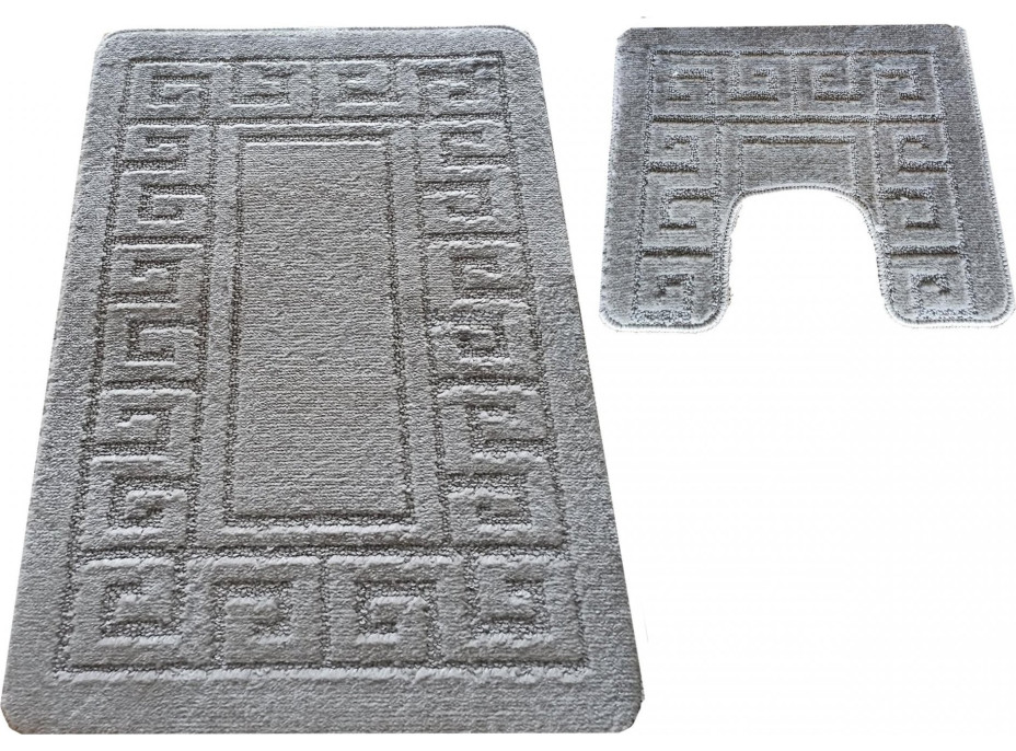 Sada koupelnových předložek s výřezem TÁŇA - greek - šedá