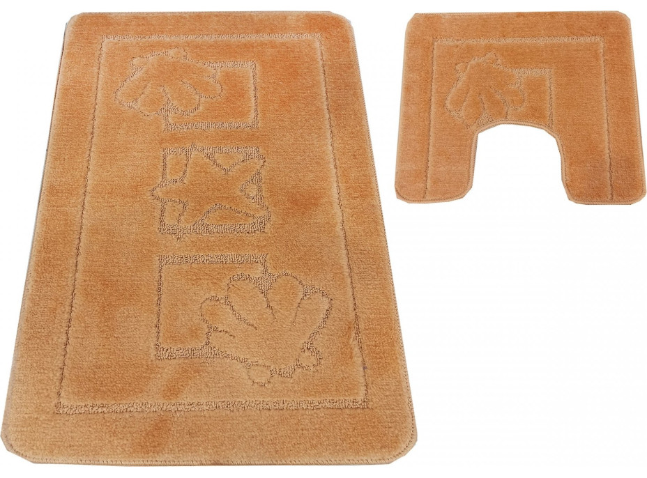 Sada koupelnových předložek s výřezem TÁŇA - sea - oranžová