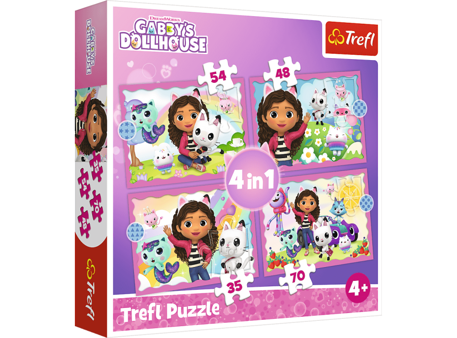 TREFL Puzzle Gábinin kouzelný domek 4v1 (35,48,54,70 dílků)