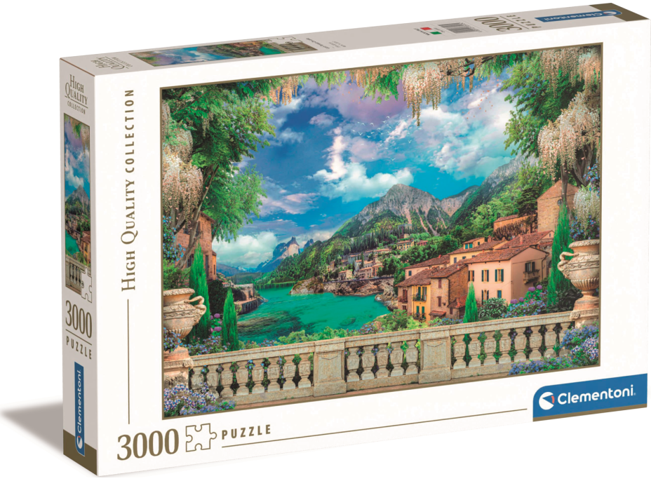 CLEMENTONI Puzzle Rozkvetlá terasa u jezera 3000 dílků