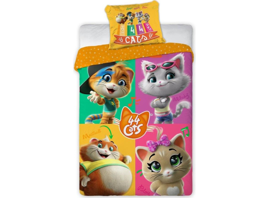 Dětské bavlněné povlečení 44 CATS 002 - 140x200 cm