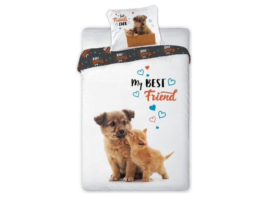 Dětské bavlněné povlečení BEST FRIENDS - Kamarádi - 140x200 cm