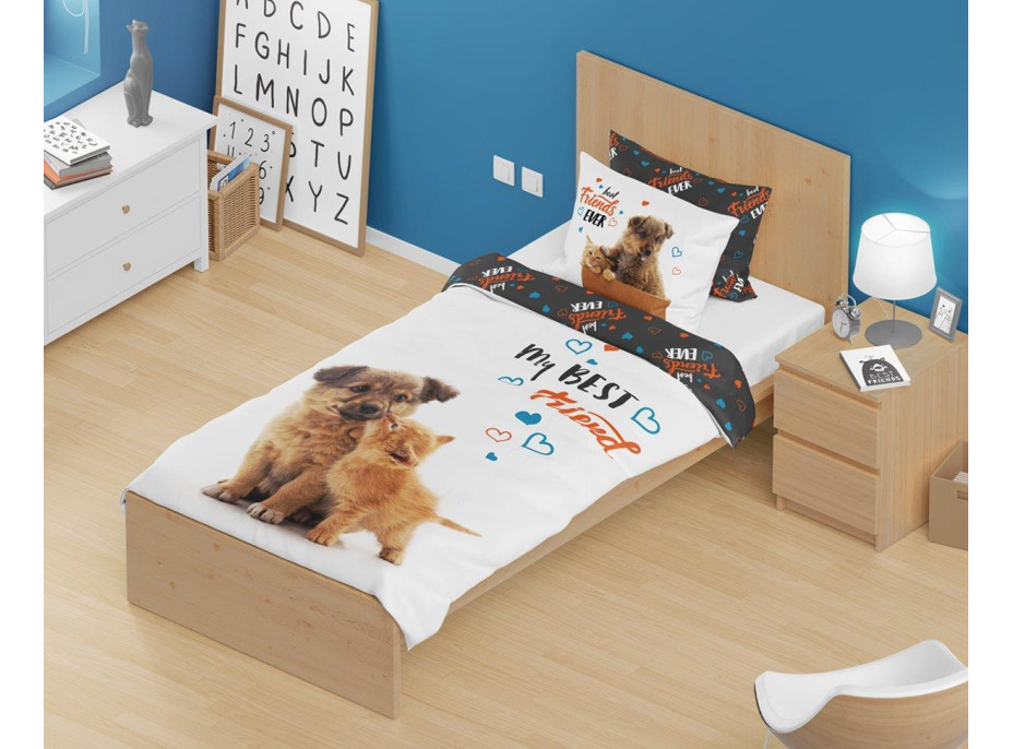 Dětské bavlněné povlečení BEST FRIENDS - Kamarádi - 140x200 cm