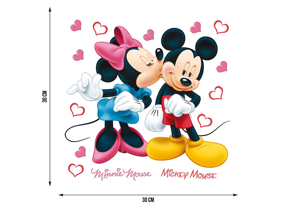 Dětská samolepka DISNEY MICKEY & MINNIE 30x30 cm