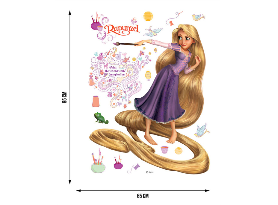 Dětská samolepka DISNEY RAPUNZEL (LOCIKA) MALUJE 65x85 cm