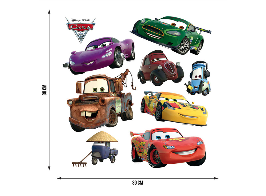 Dětská samolepka DISNEY AUTA 2 30x30 cm