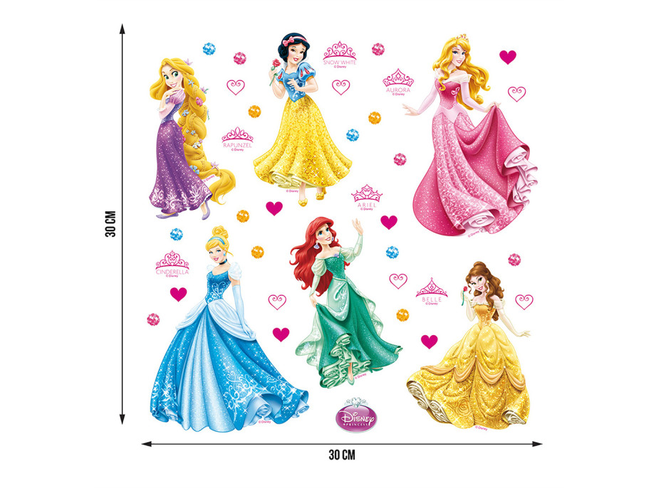 Dětská samolepka DISNEY PRINCEZNY 2 30x30 cm