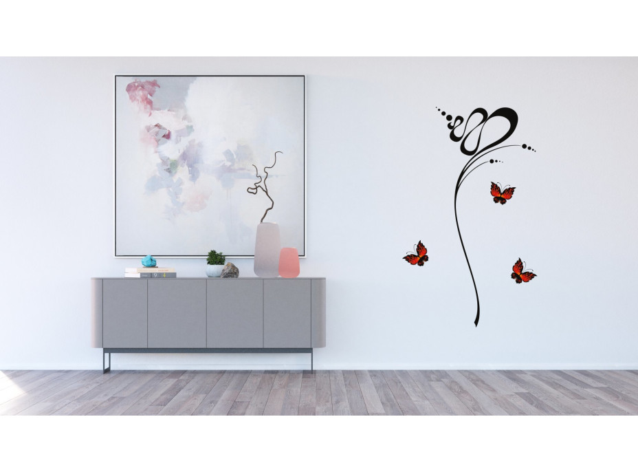 Designová samolepka ABSTRAKCE MOTÝLŮ 65x85 cm