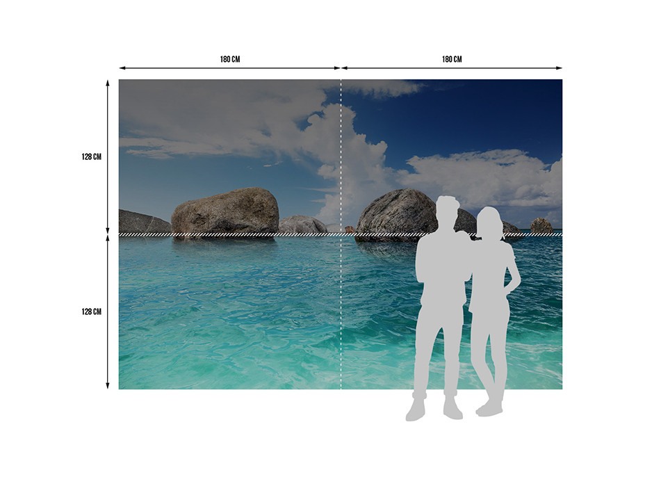 Moderní fototapeta - Balvany v oceánu - 360x254 cm