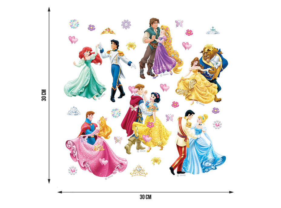 Dětská samolepka DISNEY PRINCEZNY 30x30 cm