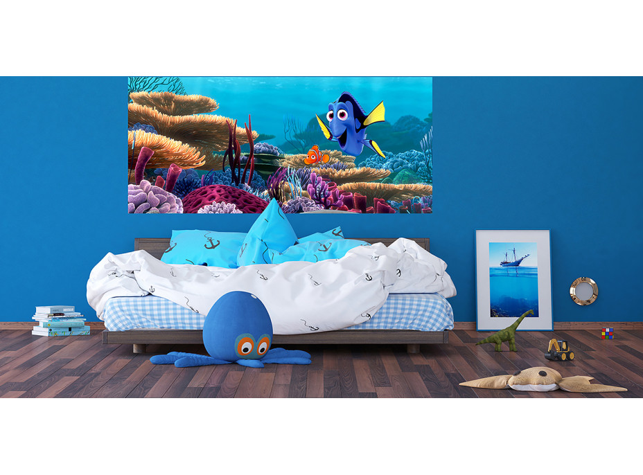 Dětská fototapeta DISNEY - Nemo a Dory mezi korály - 202x90 cm