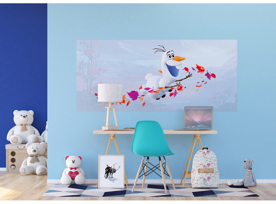 Dětská fototapeta DISNEY - FROZEN - Létající Olaf - 202x90 cm