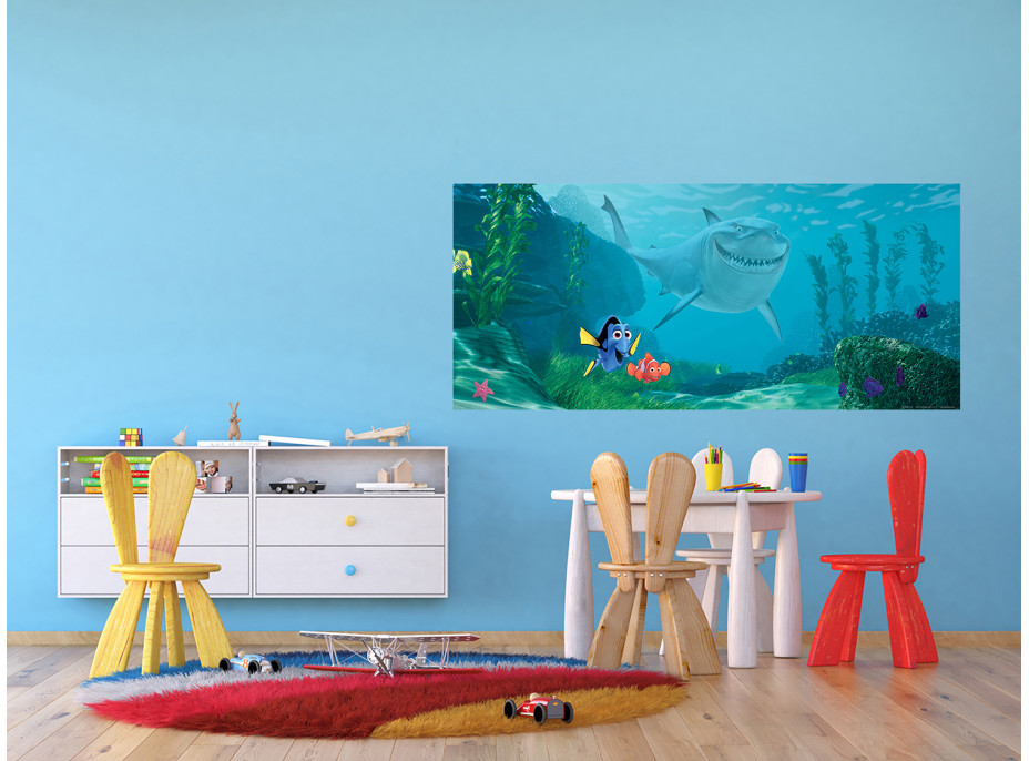 Dětská fototapeta DISNEY - Nemo a Dory v nebezpečí - 202x90 cm