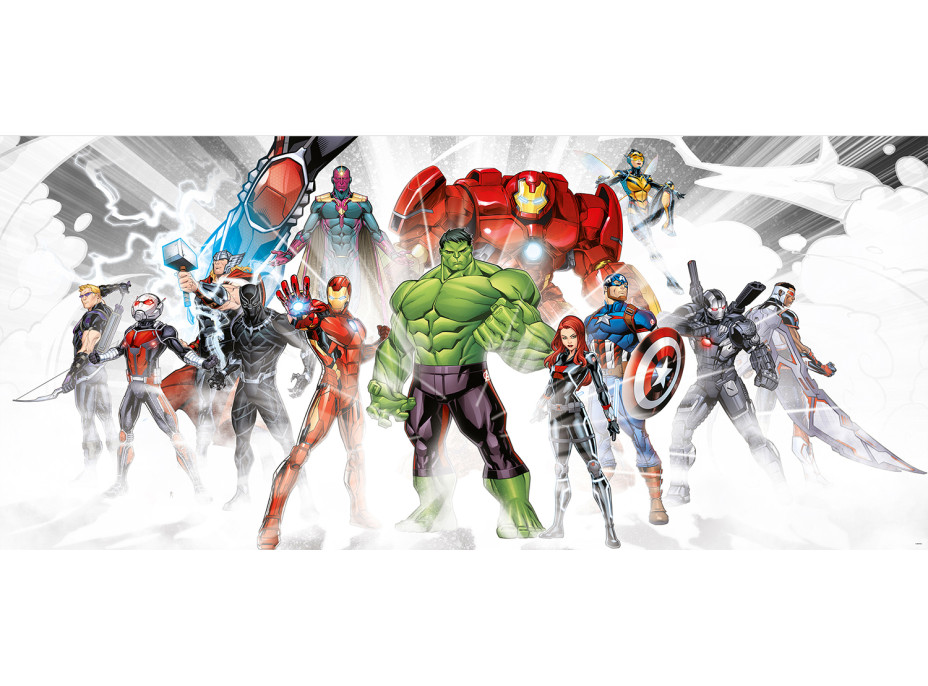 Dětská fototapeta MARVEL - Avengers připraveni k boji - 202x90 cm