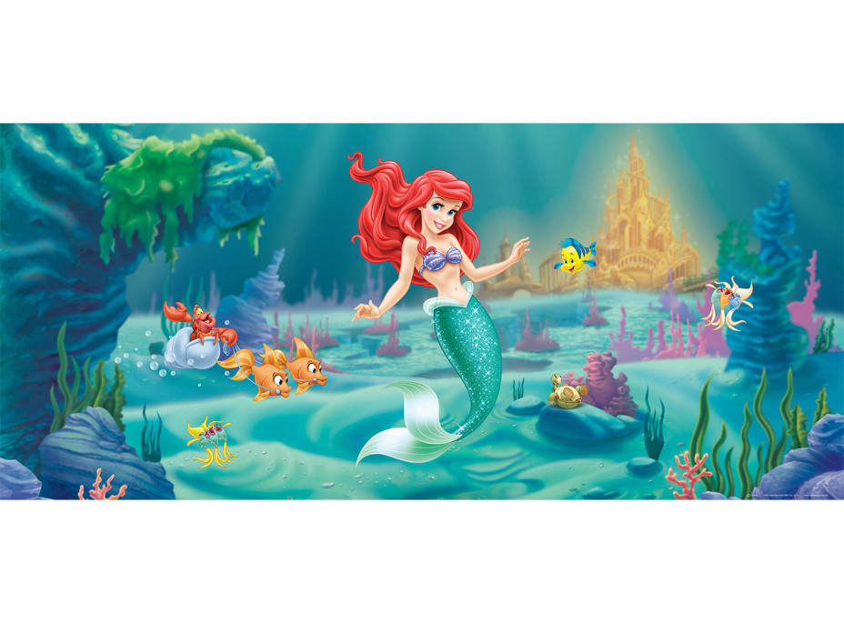 Dětská fototapeta DISNEY - Ariel u podmořského zámku - 202x90 cm