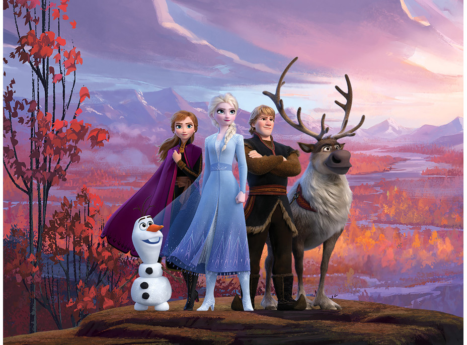 Dětská fototapeta DISNEY - Hrdinové Frozen II. na horské plošině - 252x182 cm