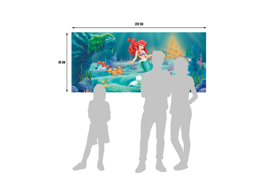 Dětská fototapeta DISNEY - Ariel u podmořského zámku - 202x90 cm