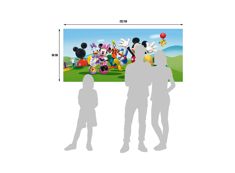 Dětská fototapeta DISNEY - Veselý Mickey Mouse s přáteli - 202x90 cm